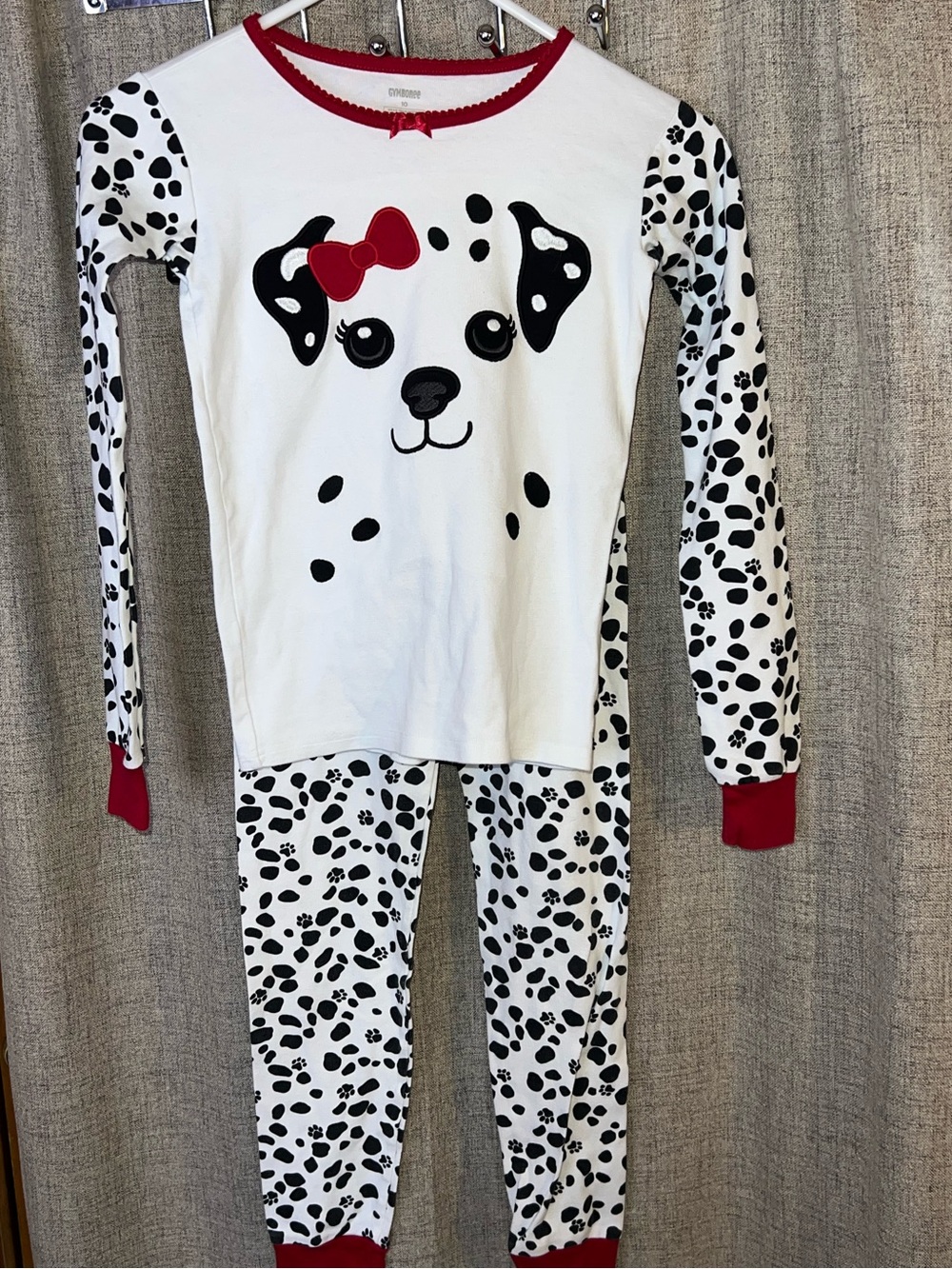 Gymboree Girls Two Piece Dalmatian Cotton Pajama Set Size 10